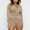 Khaki, variant on Idoravan Women Sets Clothing Clearance Womens Two-piece Sweatshirt, Solid Color, Hooded, Exposed Navel, Long Sleeve, Zippered Coat, Slim Fitting Shorts, Gold Velvet Suit