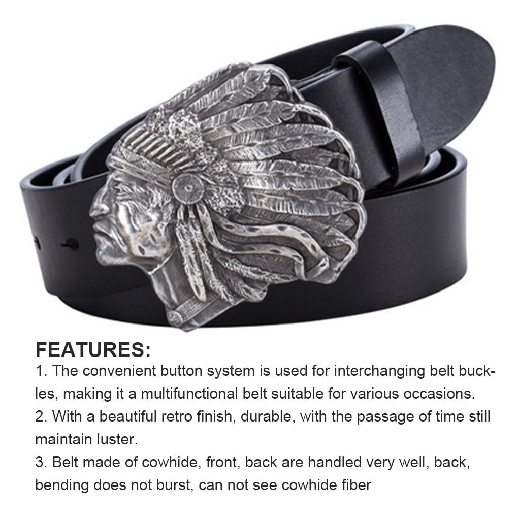 VONKY Mens Belts Eagle Retro Two layer Multifunctional Classic Fancy Stylish Design Adjustable Belt Buckles Men Belt Buckles Men Jeans Black