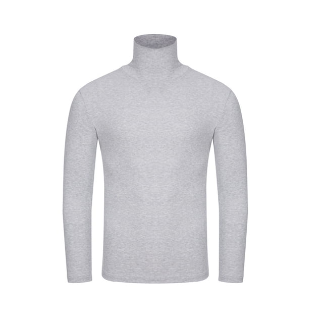 Yuyuzo Chemises à Manches Longues pour Hommes Col Roulé Décontracté Ajusté Basique Pull-Over Tops Thermiques Unis