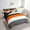 Orange Noir Blanc, variante sur YST , Ensemble de Literie Orange Gris Noir, Rayures Géométriques Patchwork, 7 Pcs, Grand Lit