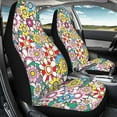thumbnail image 2 of Binienty Hippie Daisy Car Seat Covers Set of 2 Automobile Seat Cover Protector Car Accessories Interior Decor Non-Slip Seat Cover Cushion Pad Mat for Men Women Fit for Car, Truck or SUVs, 2 of 7