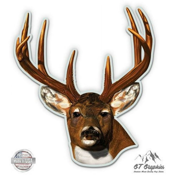 Deer Buck - 3" Vinyl Sticker - For Car Laptop I-Pad Phone Helmet Hard Hat - Waterproof Decal