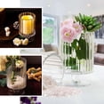 thumbnail image 5 of Efavormart 2 Pack 9" Ribbed Pedestal Glass Vases Heavy Duty Glass Candle Holder Clear Vase Jar with Ridges, 5 of 5