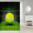 thumbnail image 2 of Kids Tennis Ball Shower Curtain 3D Ball Pattern Bath Curtain for Women Men Stalls Bathtubs Tennis Sports Decor Bathroom Fabric Shower Curtain Set Set Athlete Competitive Waterproof Curtains 72"x84", 2 of 6