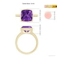 thumbnail image 6 of ANGARA Natural Bezel-Set Solitaire Cushion 3.65 ct Amethyst Ring in 14K Yellow Gold for Women (Size-10mm) | February Birthstone, Birthday, Anniversary, Jewelry Gift for Women | Natural Amethyst Ring, 6 of 10