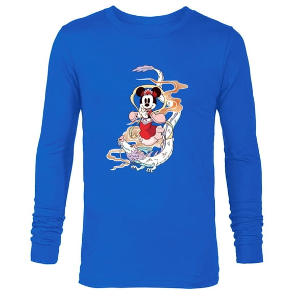 Disney Minnie Mouse 2024 Lunar New Year of the Dragon - Long Sleeve T-Shirt for Men - Customized-Navy