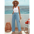 thumbnail image 5 of Women'S Wide Leg Lounge Pants Light Blue S, 5 of 7