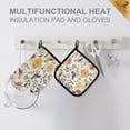 thumbnail image 4 of Yayeee Oven Mitts and Pot Holder Set of 4 Heat Resistant Kitchen Gloves Baking Hot Pad, Birds and Teapots, 4 of 5