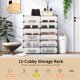 thumbnail image 5 of YKITRDA 12 Cube Shoe Rack, DIY Modular Plastic Shoe Cabinet with Doors, Stackable Shoe Storage Organizer for Closet, Entryway, Bedroom, White, 5 of 11