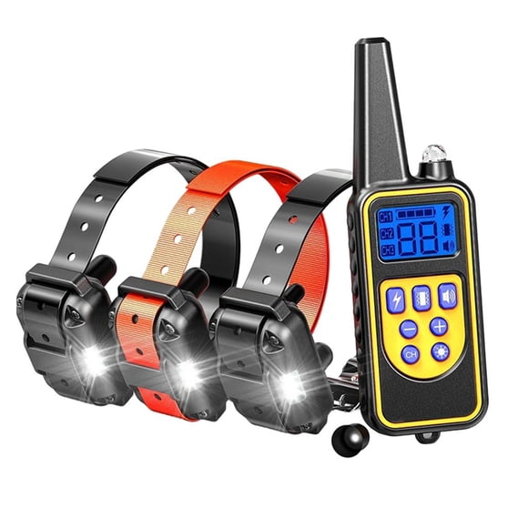 Milaget Anti Bark Electric Dog Collar Pet Training Shock E-Collar w/ Remote Control 2x Black 1x Orange
