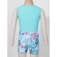 thumbnail image 4 of YEAHDOR Kids Girls 2-Piece Sports Dance Outfit Crop Top with Booty Shorts Gym Suit Running Cycling Sportswear Green Palm Leaf 10, 4 of 7