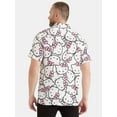 thumbnail image 3 of Hello Kitty Men's and Big Men's Print Button-Up Shirt with Short Sleeves, Sizes XS-3XL, 3 of 5