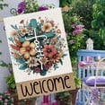 thumbnail image 2 of Welcome Cross Flower House Flag - 28x40" Double-Sided Large Easter Spring Summer Religious Yard Flag He Is Risen, Outdoor Seasonal Decor, 2 of 6