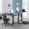 thumbnail image 4 of FITUEYES Bureau Électrique en Forme de L 36 x 35 Pouces Hauteur Réglable Bureau d'Angle Assis-Debout Table de Bureau à Domicile, Cadre Brun Foncé + Noir, 4 of 6