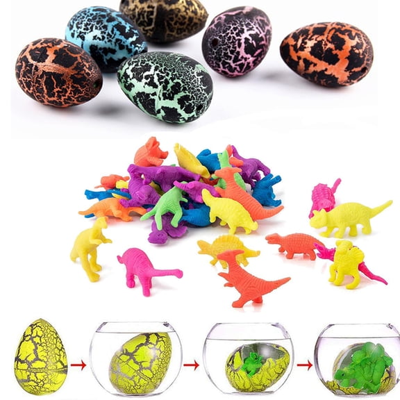 URMAGIC 5Pcs/lot Easter Dinosaur Eggs Hatching Dino Egg Grow in Water Crack,with Mini Dinosaur Toys, Gifts Party Favors for Toddler Kids 3-10 Boys Girls.