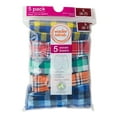 thumbnail image 2 of Wonder Nation Boys Plaid Woven Boxers, 5-Pack, Sizes S-XL, 2 of 3