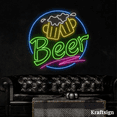 thumbnail image 3 of Craftnamesign Beer Neon Signs, Beer Restaurant Decor, Beer Shop LED Signs, 3 of 4