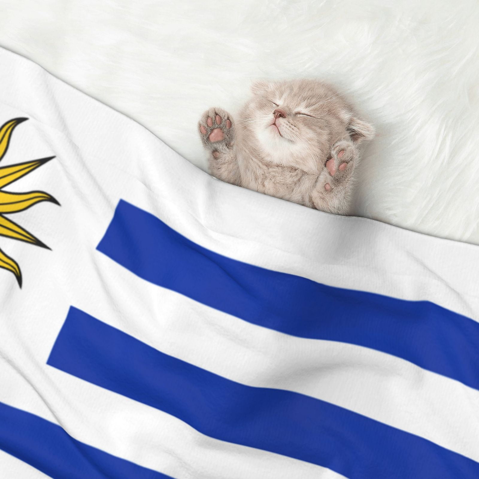 Uruguay Flag Dog Blanket Soft Warm Flannel Cat Blanket Great Pet Throw for Cats Puppy Small Medium Large Dog