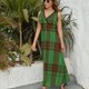 thumbnail image 3 of Geometric Grid Vestido Sin Mangas Para Mujer, Traje De, Ropa De Cumpleaños, Verano, 3 of 5