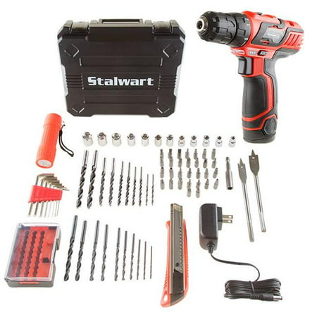 Stalwart 12-Volt Lithium-Ion 2-Speed Drill And 75-Piece Accessory Tool Set,