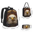 thumbnail image 2 of Fotbe Vintage Pattern Bald Eagle Set Escolar 3 en 1 para Niños - Mochila Duradera con Lonchera Aislante y Estuche para Lápices - Mochila Escolar para Niños y Niñas, 2 of 7