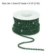 thumbnail image 2 of Uxcell 10 Yard 3mm Crystal Rhinestone Diamond Close Chain Trim for Sewing,Crafts,Dark Green Gems Dark Green Base, 2 of 5