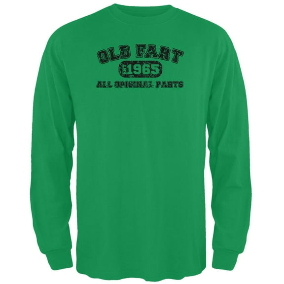 Old Fart Original Parts 1965 Funny Green Adult Long Sleeve T-Shirt - Medium