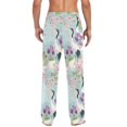 thumbnail image 4 of FORMRS Mens Pajama Pants with Pockets Cotton Sleepwear Lounge Bottoms Sizes S-2XL, Green Floral Cranes Pattern, 4 of 7