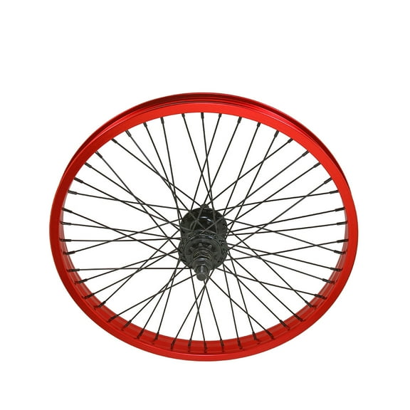 Bike 20 x 2.125 Alloy Rear Wheel 9T Driver 48 Spoke 14gSS/Black 14mm Axle Sealed Bearing Double Wall Red.