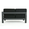 thumbnail image 6 of Miller Outdoor Aluminum 4 Piece V-Shape Sectional Sofa Set with Cushions, Grey, Dark Grey, 6 of 9