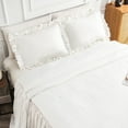 thumbnail image 2 of Bedding Bedspread Set Bed Queen - 3 Pieces Farmhouse Bedspread Skirt Coverlet Bed Spreads Quilt Chic Vintage Bedding Ruffle Bedspread Rustic with 2 Pillow Shams for Bedroom Home Dorm (White, Queen), 2 of 7