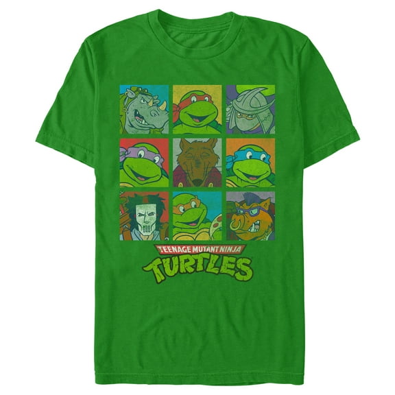 Men's Teenage Mutant Ninja Turtles Main Characters Distressed Portraits Graphic T-Shirt