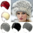 thumbnail image 1 of Gorros de esquí esponjosos y esponjosos de piel sintética para mujer, gorros de esquí gruesos y esponjosos para mujer rusa, cálidos para invierno S, 1 of 3