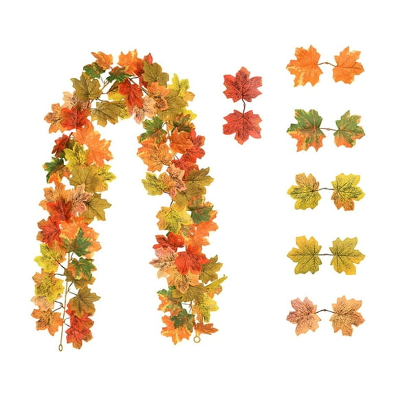 Fall Garland 5.8ft/Piece Fall Leaf Garlands for Thanksgiving Fireplace Decor Artificial Autumn Leaves Christmas Halloween Garlands for Home Decor