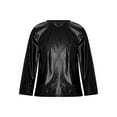 thumbnail image 4 of TiaoBug Boys Girls Modern Hip Hop Jazz Dance Outfit Shiny Metallic Long Sleeve T-Shirt with Pants Set Black 110, 4 of 7