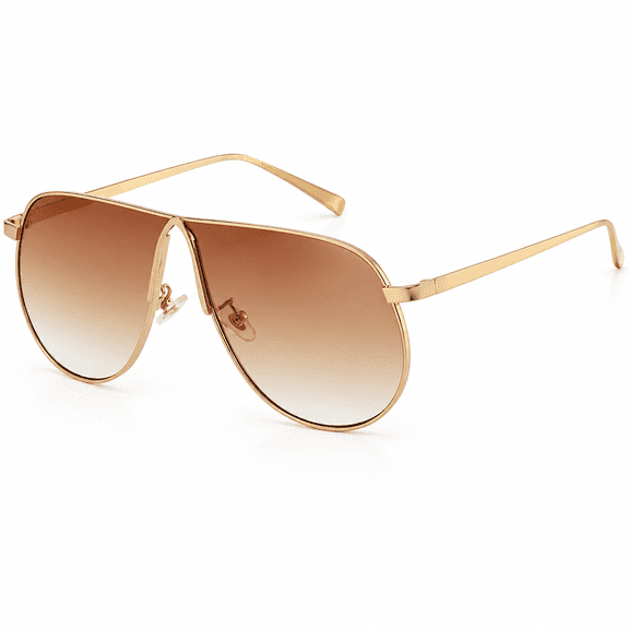 Elvoria Oversized Aviator Sunglasses for Women Men 70S Gold Metal Frame Square Aviator Sun Glasses Big Shades Oversized Square Aviator Big Sunglasses for Women
