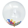 18 Inch Confetti Filled DIY Kit Party Balloons Set, 6 Clear Balloons + 50 Grams of Tissue Confetti (Rainbow)