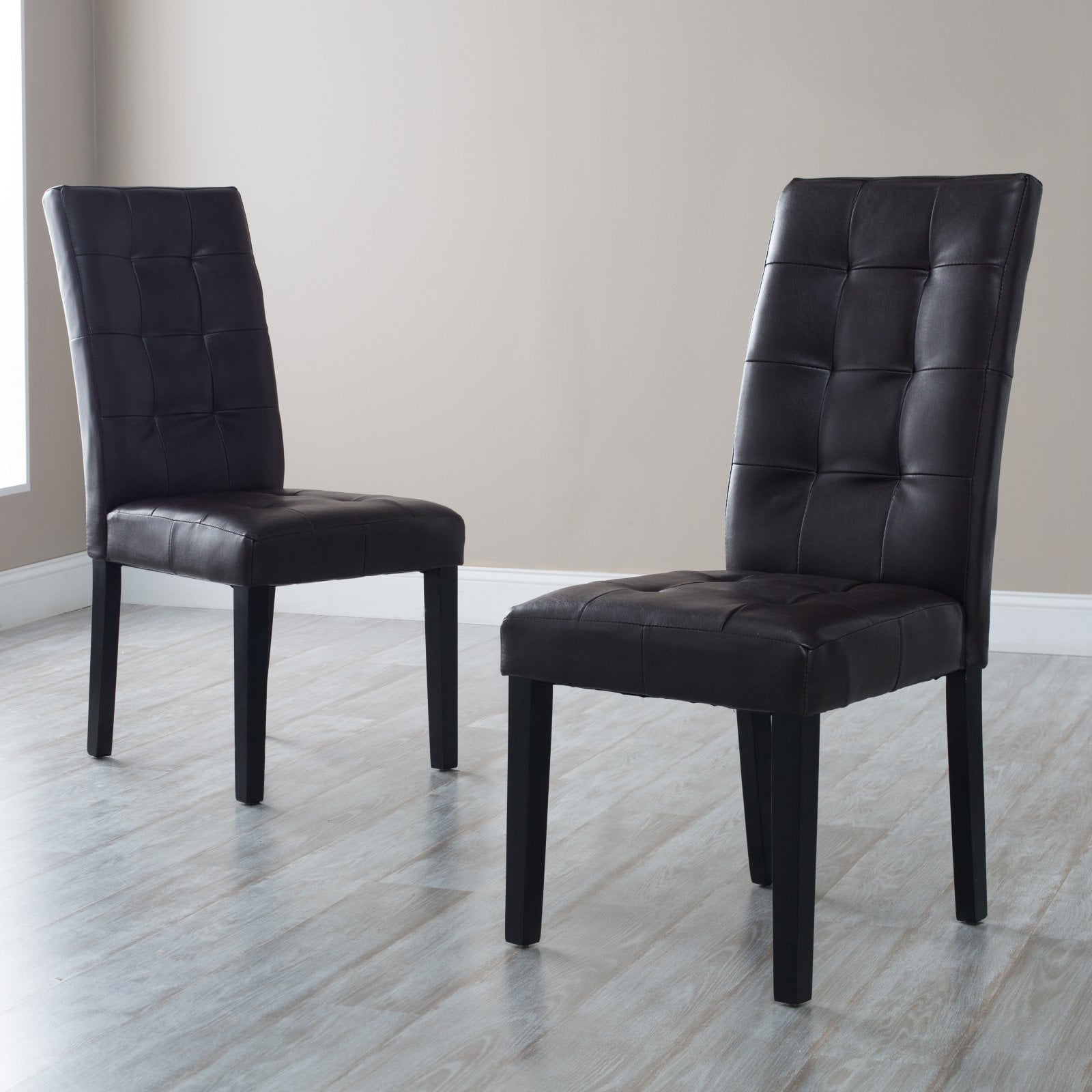 Martha Bonded Leather Parsons Dining Chair Set Of 2 Com