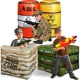 thumbnail image 1 of NINOSTAR Package 4 Combat Battlefield Inflatables, Compatible with Nerf, Laser tag, Water Gun for Boys Birthday Party Activities and Decoration. [Premium Pack], 1 of 8