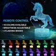 thumbnail image 2 of YSITIAN Nice Dream Unicorn Night Light for Kids, 3D Illusion Night Lamp, 16 Colors Changing with Remote Control, Room Decor, Gifts for Children Boys Girls YT-7323, 2 of 7