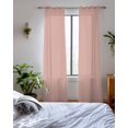 thumbnail image 3 of Pink Pure Color Sheer Curtains 84 Inch Length 2 Panels Set for Living Room/Bedroom, Aesthetics Contemporary Luxury Kitchen Curtains Grommet Semi-Sheer Curtains Drapes Window Treatments 52"x84"x2, 3 of 7