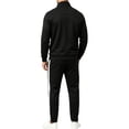 thumbnail image 5 of Tumotour Plus Size 2 Piece Sweatsuits for Men'S Color Block Stand Collar Full Zip Long Sleeve Jacket with Sweatpants Tracksuit Set Drawstring Elastic Waist Athletic Workout Running Sportswear Set, 5 of 9