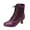 Purple, variant on Ankle Boots Women Comfortable Low Mid Heel Round Closed Toe Western Cowboy Boots