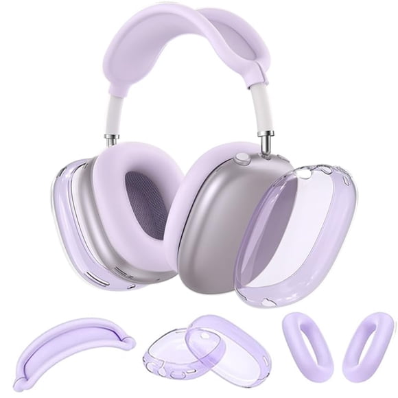Funda de silicona Jiboku para AirPods Max 3 en 1, color morado