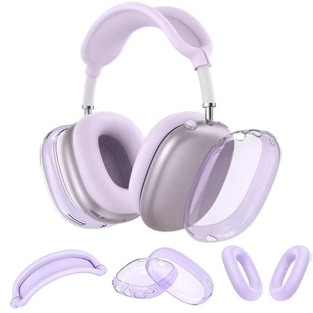 Funda de silicona Jiboku para AirPods Max 3 en 1, color morado
