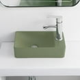 thumbnail image 6 of Jonathan Y Wall Mounted Rectangular Ceramic Mini Sink, Right-Side Faucet, Matte Olive, 6 of 6