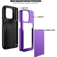 thumbnail image 3 of for iPhone 14 Pro Case with Card Holder Heavy Duty Protective Dual Layer Shockproof Hidden Card Slot Slim Wallet Case for iPhone 14 Pro for Women&Men(Purple), 3 of 13