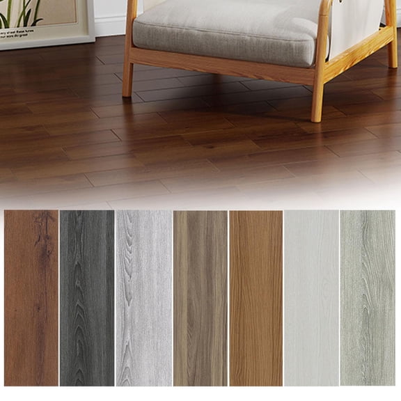 Noothes Peel and Stick Floor Tiles 10 Pack Faux Wood Flooring Waterproof 1.5mm Thick Removable Floor Stickers for Kitchen Bathroom Living and Rental