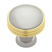 Geometric Ringed 1.38" Round Knob, Round Knob, Contemporary, Brass, Nickel, Metal
