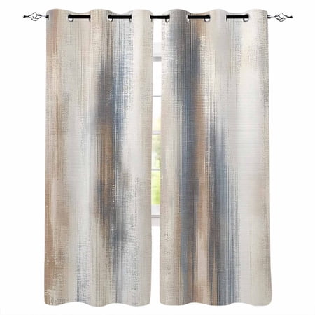 Beige Gray Blackout Curtains 84 Inches Long,Thermal Insualted Grommet Curtains & Drapes,Abstract Grunge Mottled Neutral Texture Room Darking Curtains for Living Room Bedroom 2 Panels 42"W x84"L